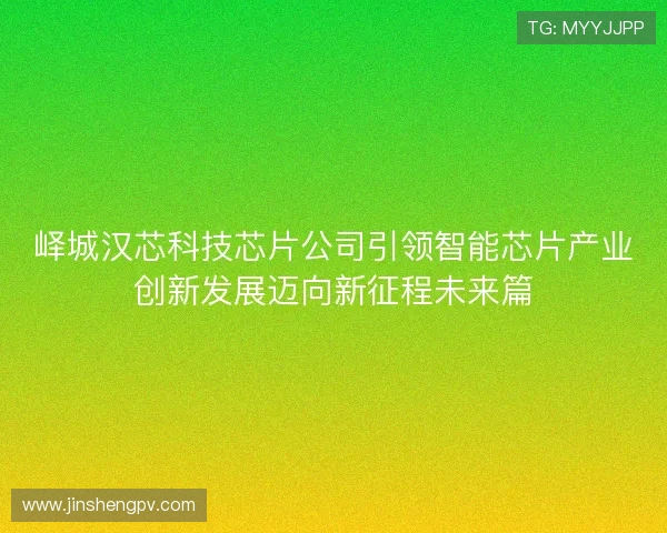 峄城汉芯科技芯片公司引领智能芯片产业创新发展迈向新征程未来篇